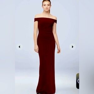 David’s Bridal Wine/Maroon Off the Shoulder dress